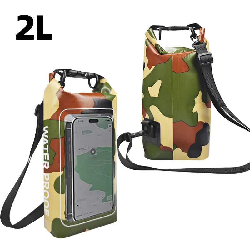 Sac étanche 2 L avec écran tactile pour randonnée, rafting, surf, kayak, sports de plein air, équipement de camping, XA394Q
