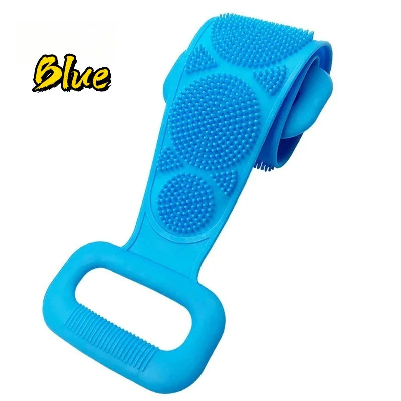Éponge corporelle en silicone exfoliante pour le dos, massage et gommage, accessoire de bain complet, écologique et antidérapante pour la douche.