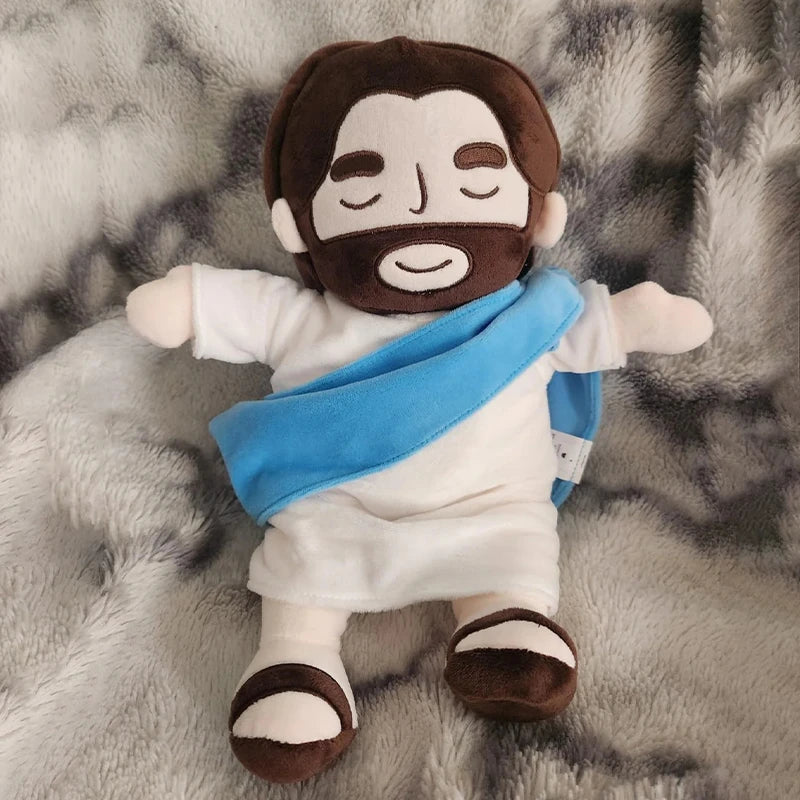 Soothing Breathing Jesus Plush Doll Ornaments Four-gear Adjustment Children Music Sleep Companion Christmas Toy Decoration Gifts