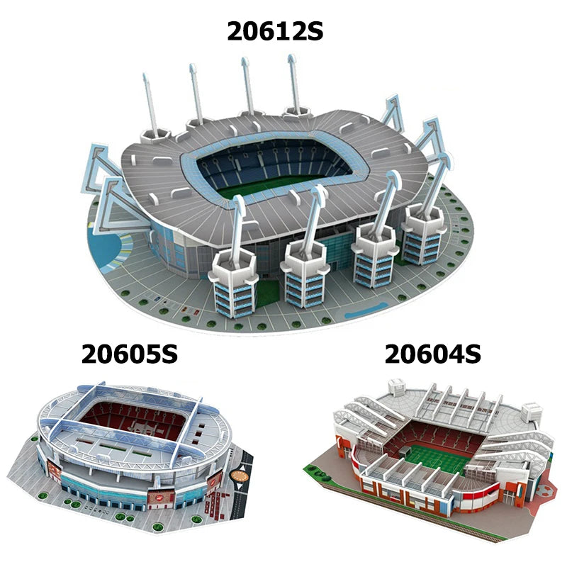Terrain de football miniature 3D, puzzle à faire soi-même, stades de renommée mondiale, modèles de jeux de football, jouets périphériques, cadeaux d'anniversaire pour fans, DDJ