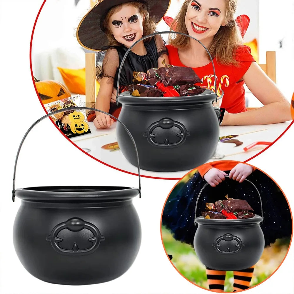 Grand chaudron de sorcière pour décoration d'Halloween, centres de table pour fêtes irlandaises, porte-bonbons, décorations d'Halloween
