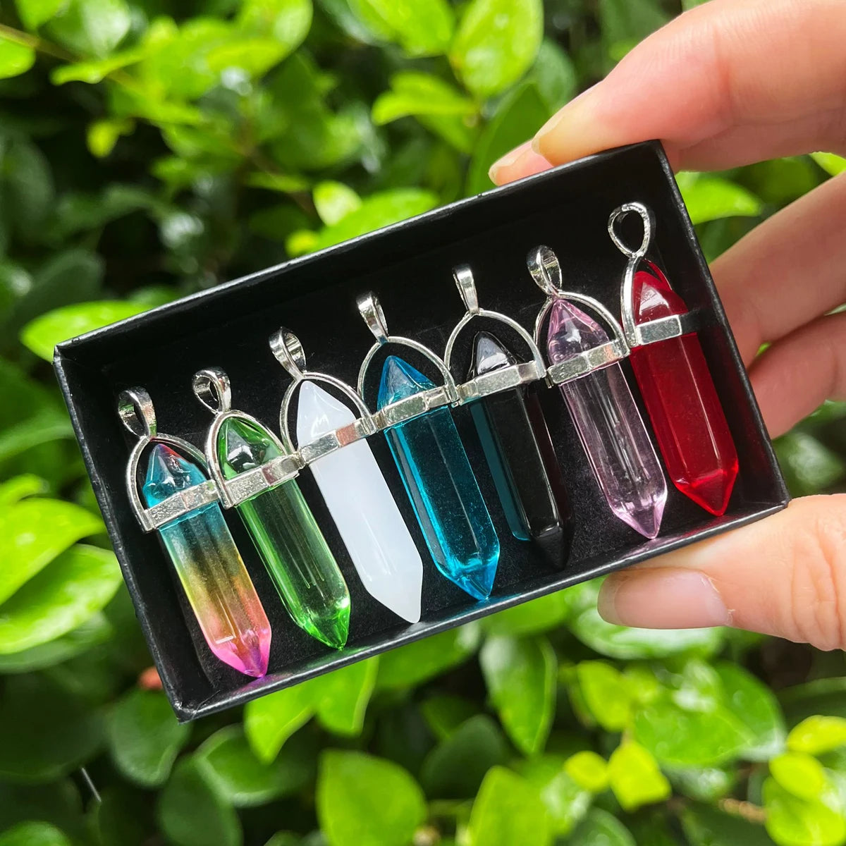 Lot de 7 perles de chakra pointues en forme de balle pour la fabrication de bijoux, décoration de maison, de bureau, de Noël, d'anniversaire, d'affaires