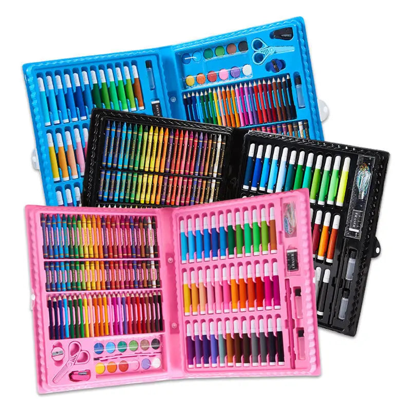 Ensemble complet de pinceaux pour enfants, 42/68/86/150/168/208 pièces, crayons aquarelle avec planche à dessin, fournitures artistiques pour enfants, cadeaux
