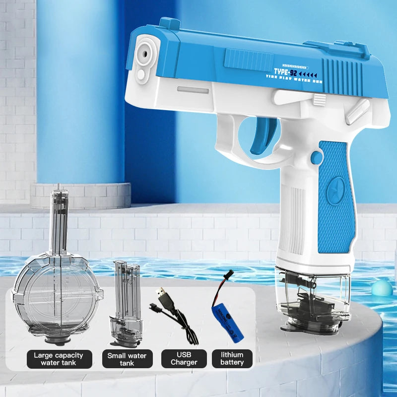 Pistolet à eau électrique M416, jouet de tir entièrement automatique, idéal pour l'été, la plage ou l'extérieur, idéal pour enfants, garçons et filles, cadeau idéa