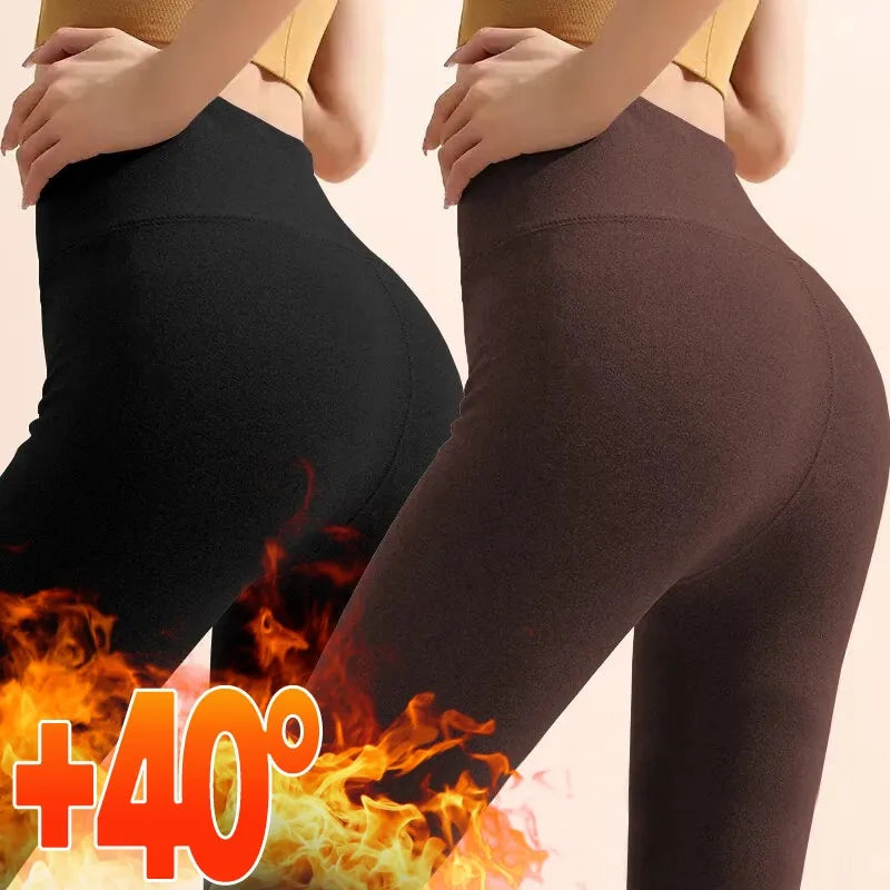 Nouveaux leggings thermiques épais d'hiver pour femmes, collants épais et extensibles en polaire, velours et laine, collants amincissants taille haute