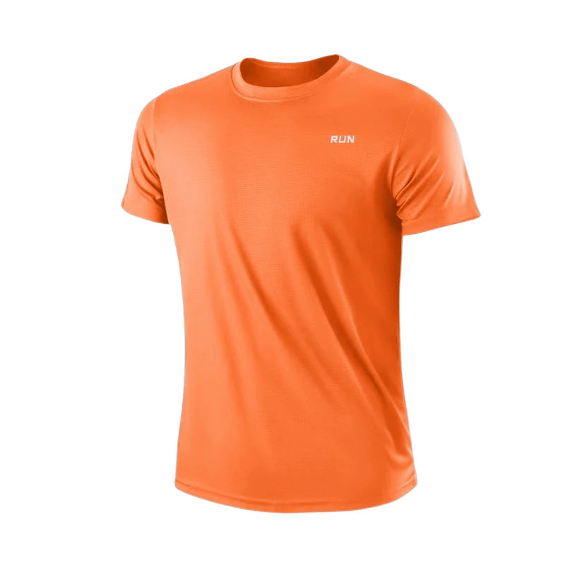 T-shirt à manches courtes et col rond pour homme, séchage rapide, léger, évacuant l'humidité, idéal pour la gym, la course à pied, l'entraînement et le sport