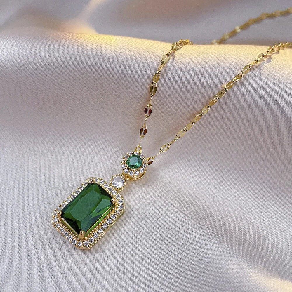 Ensemble de 4 pièces exquis collier, boucles d'oreilles, bague, bijoux à breloques pour femmes, cadeaux de mariée tendance