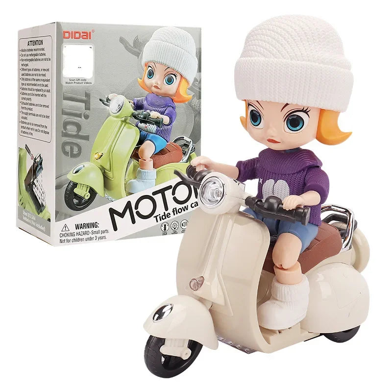 Robots jouets pour enfants, voitures de cascade rotatives, tricycles électriques dansants, motos pour enfants, jouets de dessin animé, jouets interactifs avec musique et lumière