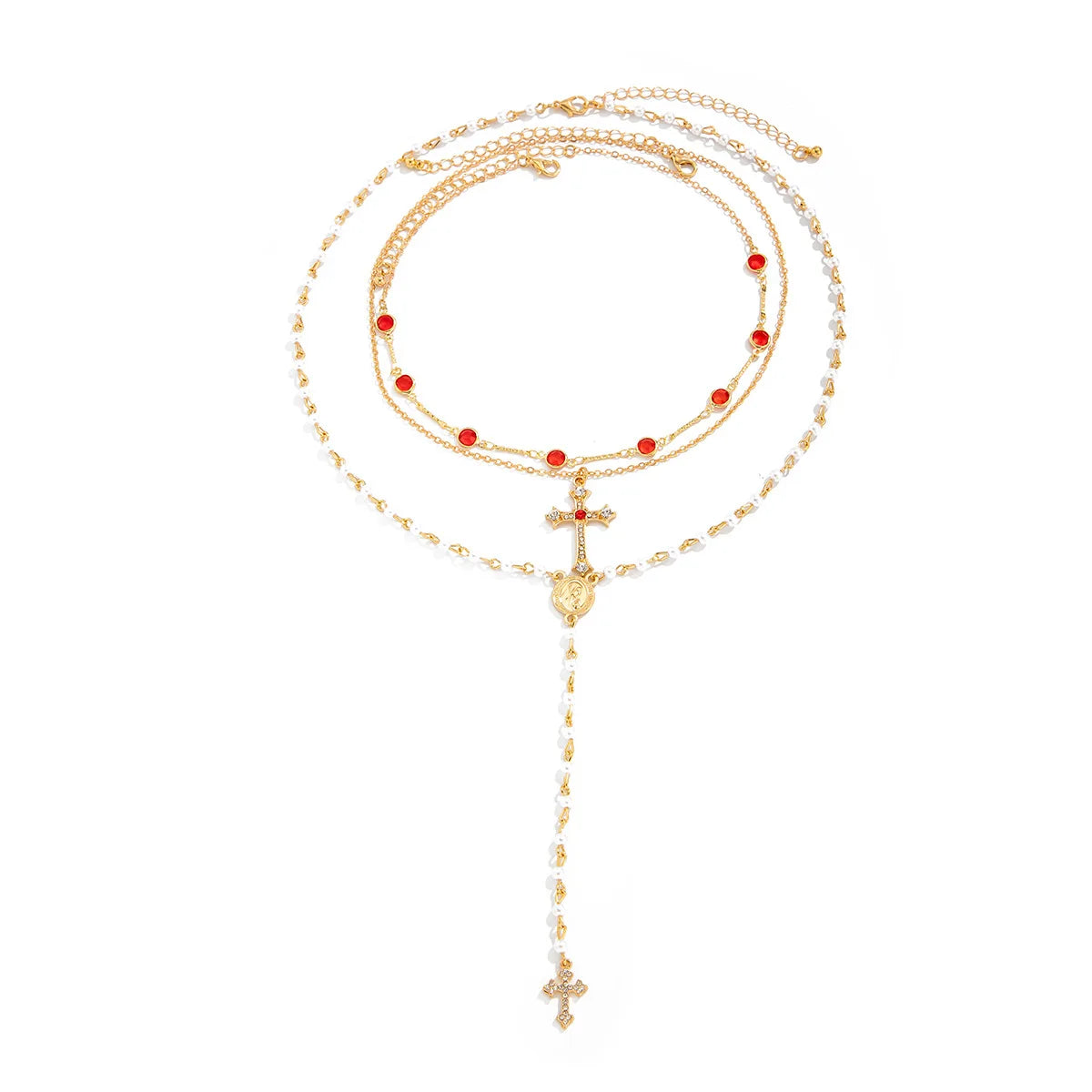 Collier ras du cou simple avec pendentif croix de Jésus pour femme, chaîne en cristal coloré tendance, bijoux chrétiens, cadeau, 2025