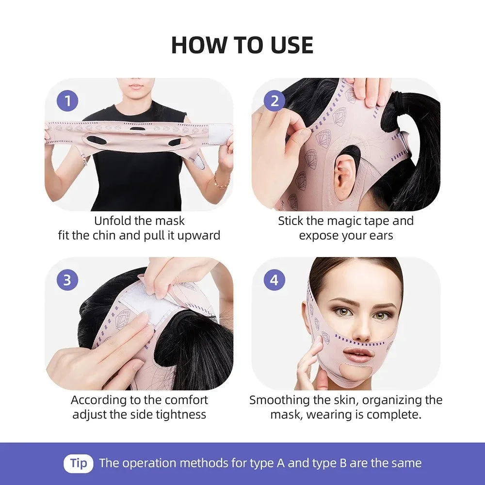 Bandage amincissant pour le visage, ceinture de lifting en V pour femmes, ceinture anti-rides, soins de beauté du visage