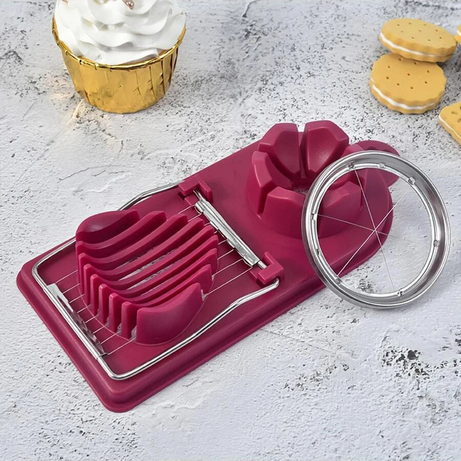 Coupe-œufs multifonctionnel avec base en PP et fil d'acier inoxydable 2 en 1, pour suspendre les œufs. Accessoires de cuisine de haute qualité.