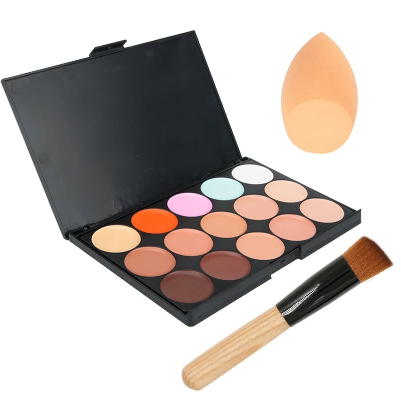 Palette de 15 couleurs de correcteur de teint, crème camouflage, contouring, maquillage professionnel, fond de teint, correcteur