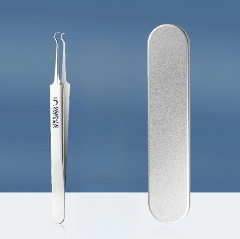 Ensemble d'outils pour éliminer les points noirs en acier inoxydable (1, 3 ou 8 pièces) : pince à points noirs, pince à épiler, outil pour éliminer les points noirs et l'acné