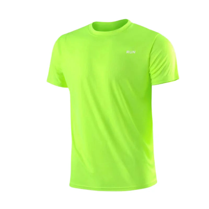 T-shirt à manches courtes et col rond pour homme, séchage rapide, léger, évacuant l'humidité, idéal pour la gym, la course à pied, l'entraînement et le sport