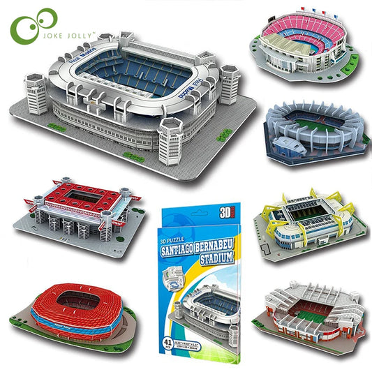Terrain de football miniature 3D, puzzle à faire soi-même, stades de renommée mondiale, modèles de jeux de football, jouets périphériques, cadeaux d'anniversaire pour fans, DDJ
