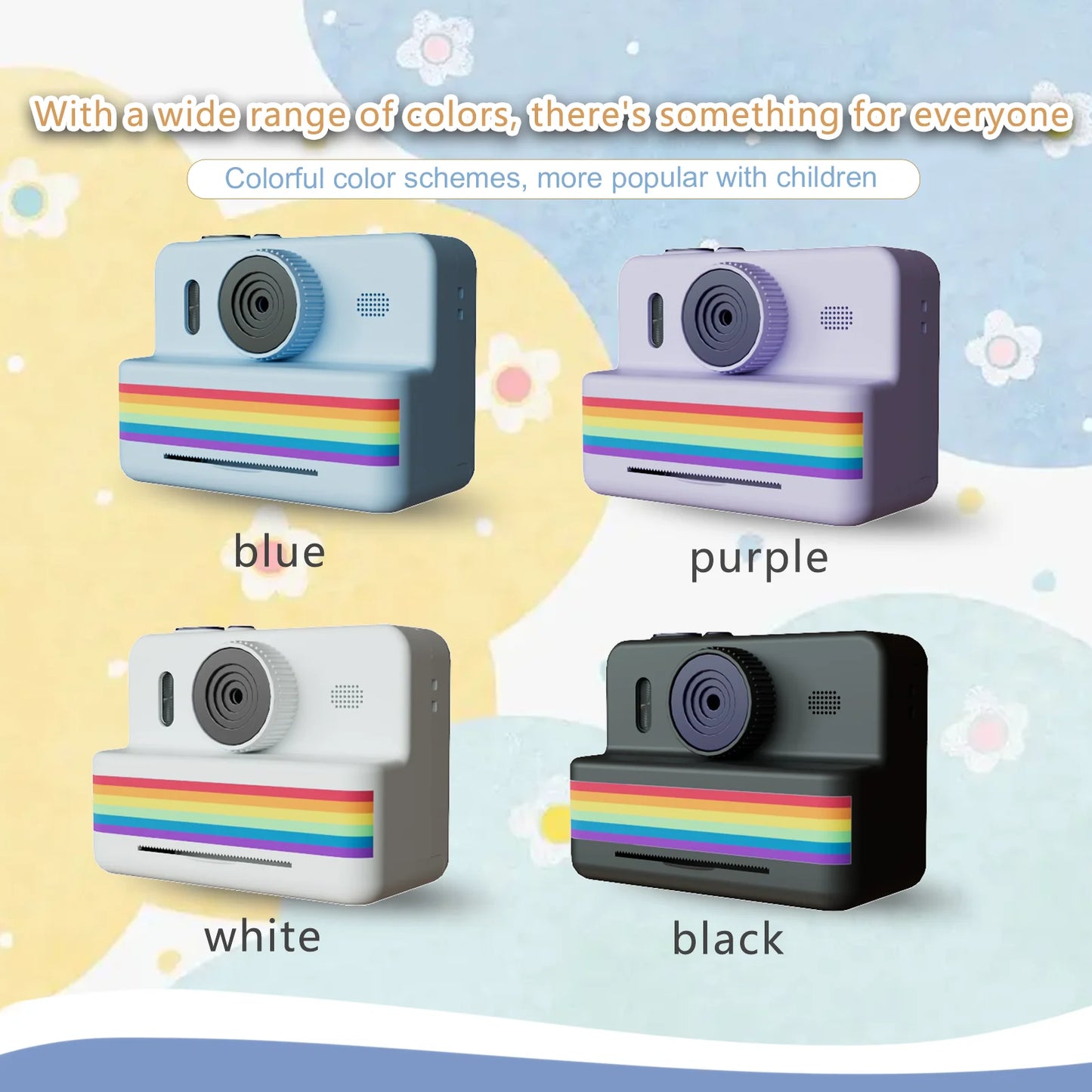 Appareil photo numérique pour enfants, mini imprimante portable, impression thermique instantanée, appareil photo pour enfants, vidéo HD 2,8 pouces, jouet, cadeaux