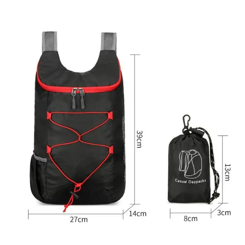 Sac à dos pliant multifonctionnel d'extérieur, sac de sport en tissu Nylon imperméable léger haute densité pour Camping randonnée voyage