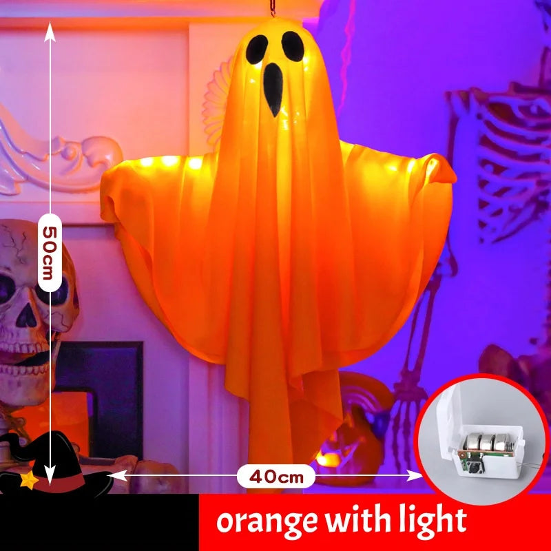 Décorations d'Halloween à suspendre avec lumière LED chaude pour intérieur et extérieur, idéal pour un porche, une cour ou comme cadeau