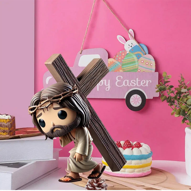 Décoration de Pâques, adorable poupée, statue de Jésus, décoration faite main en résine créative, décoration de chambre, cadeau pour les amateurs d'artisanat