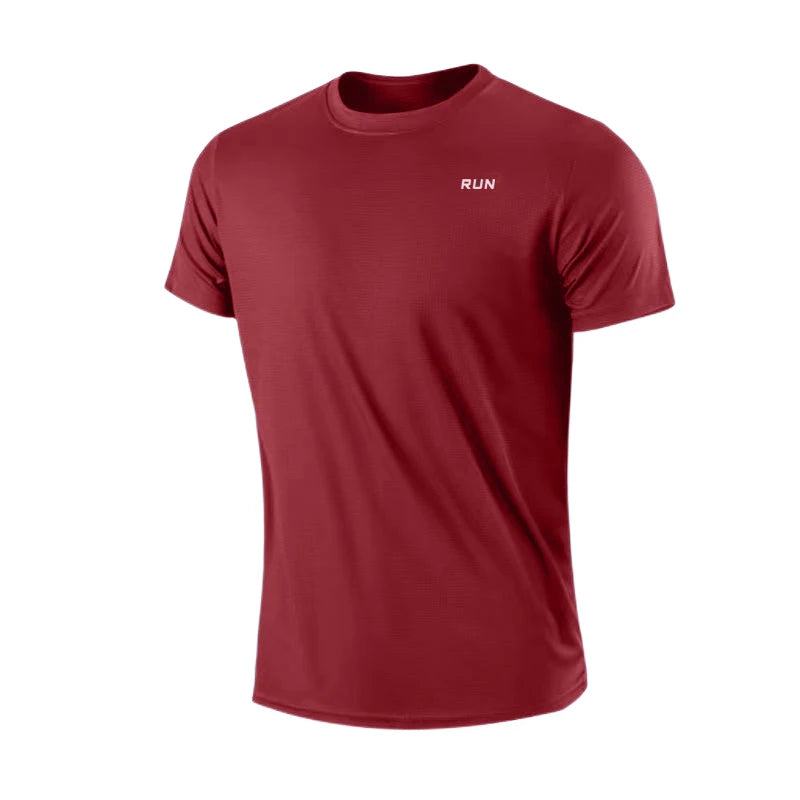 T-shirt à manches courtes et col rond pour homme, séchage rapide, léger, évacuant l'humidité, idéal pour la gym, la course à pied, l'entraînement et le sport