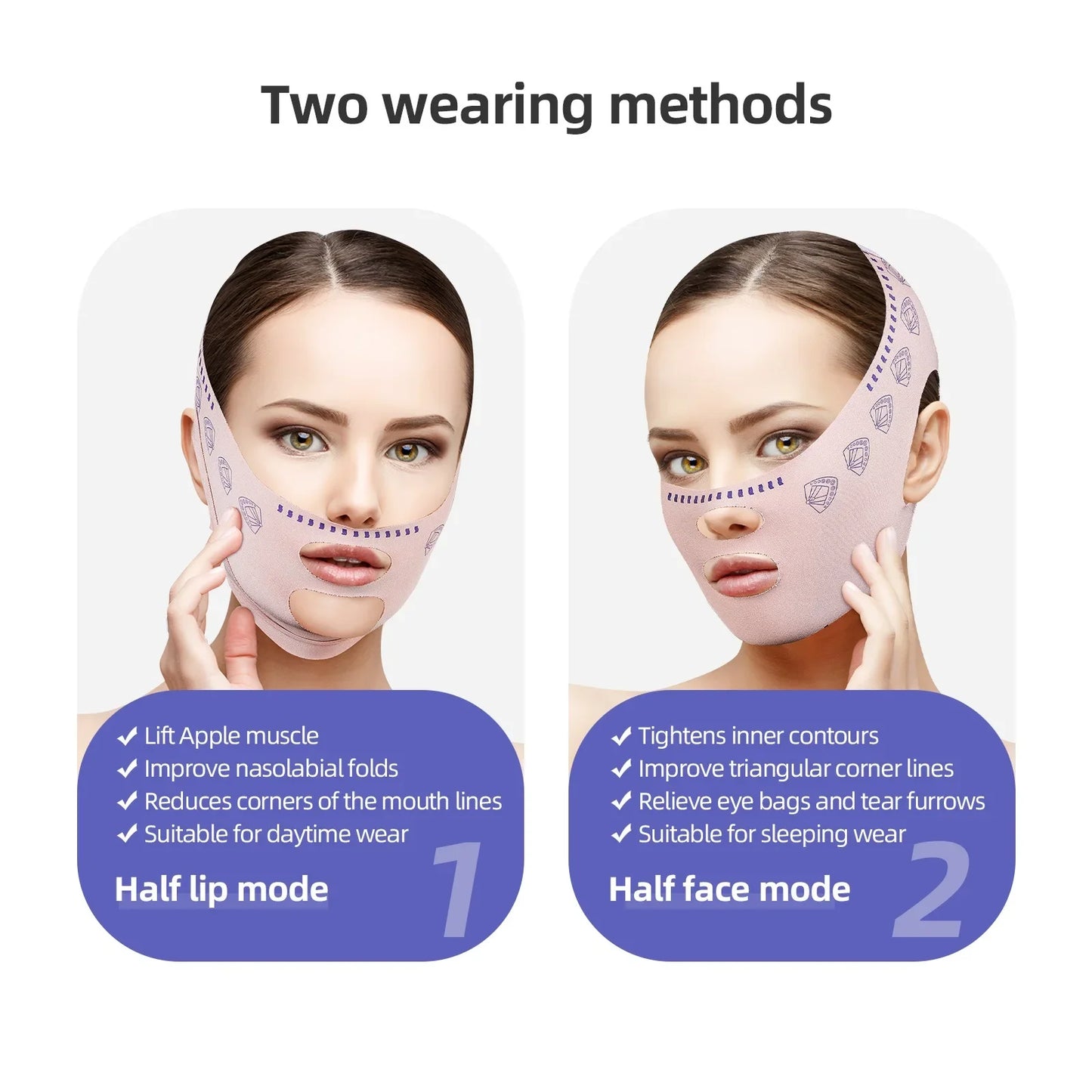Bandage amincissant pour le visage, ceinture de lifting en V pour femmes, ceinture anti-rides, soins de beauté du visage