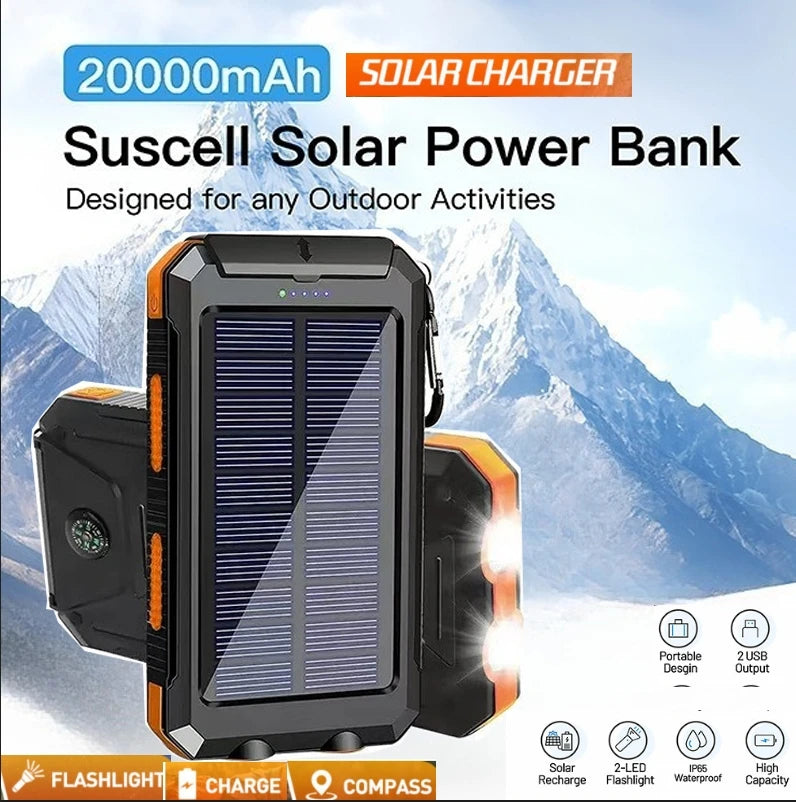 batterie externe solaire étanche grande capacité charge rapide