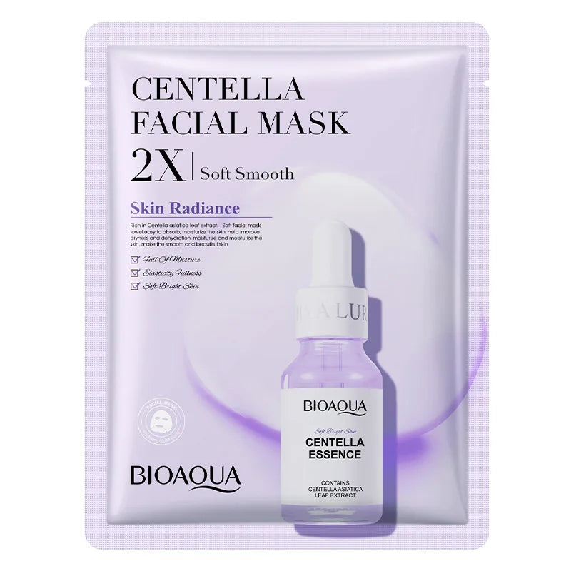 Lot de 20 masques visage BIOAQUA Centella Collagène, hydratants et rafraîchissants, à l'acide hyaluronique, produits de soins pour la peau