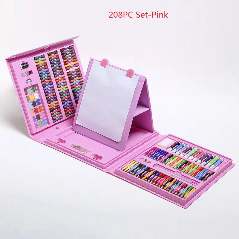 Ensemble complet de pinceaux pour enfants, 42/68/86/150/168/208 pièces, crayons aquarelle avec planche à dessin, fournitures artistiques pour enfants, cadeaux