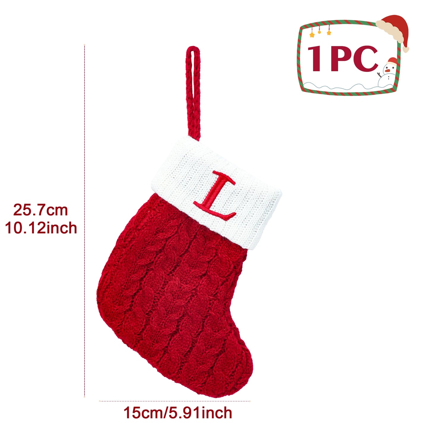 Chaussettes de Noël tricotées avec flocons de neige et lettres, décoration de Noël 2025 pour la maison, ornement pour sapin de Noël, cadeau pour Noël 2026
