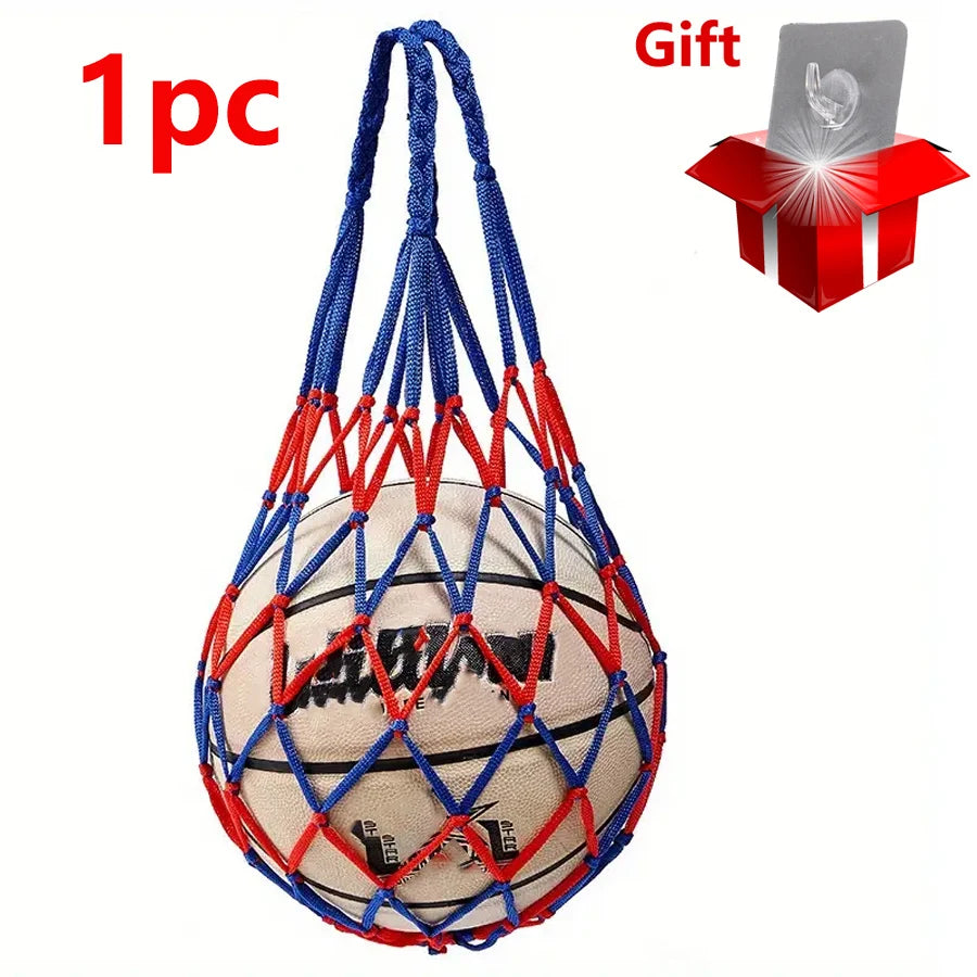 Sac de filet de basket-ball en filet tissé épais, sac de rangement de basket-ball en nylon durable, sac de filet d'entraînement pour toutes sortes de balles
