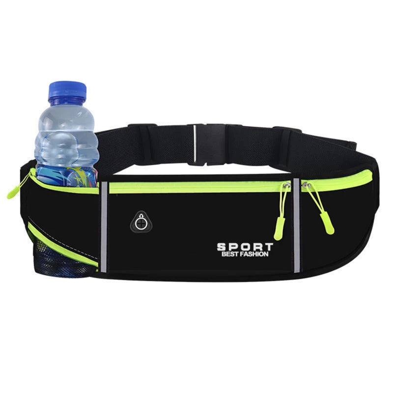 Sac banane de course, de marathon, de jogging, pour hommes et femmes, pour l'équitation en plein air, le fitness, avec bouteille d'eau, étanche, pour téléphone, ceinture de sport