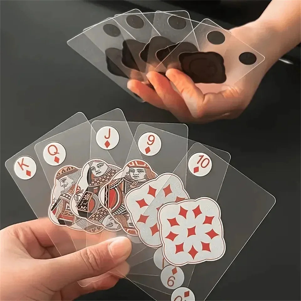 Jeu de cartes à jouer en PVC transparent et étanche pour poker et jeux de cartes avec boîte durable, idéal pour le blackjack et l'euchr