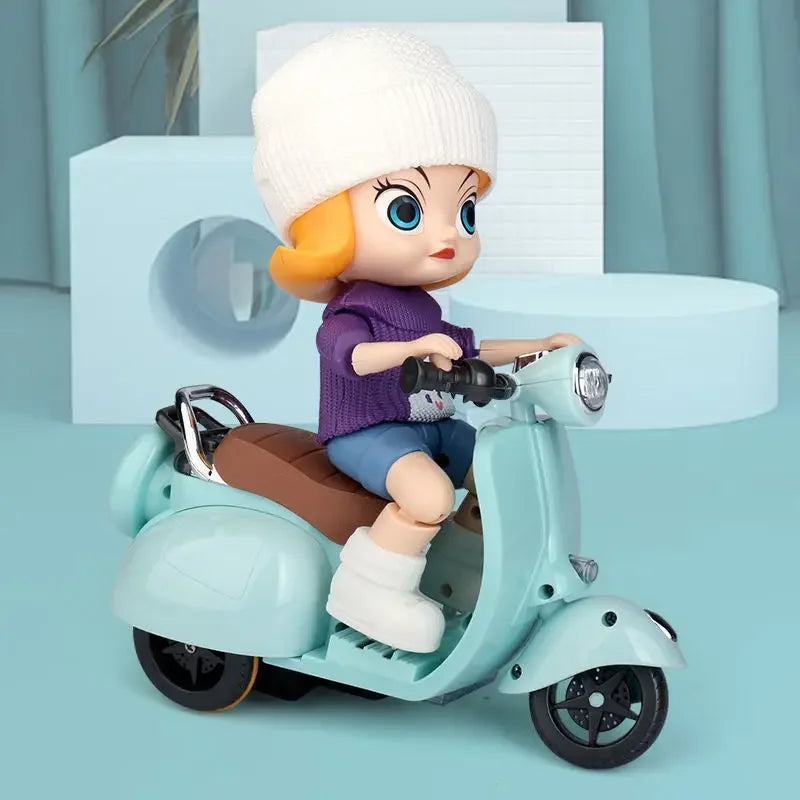 Robots jouets pour enfants, voitures de cascade rotatives, tricycles électriques dansants, motos pour enfants, jouets de dessin animé, jouets interactifs avec musique et lumière