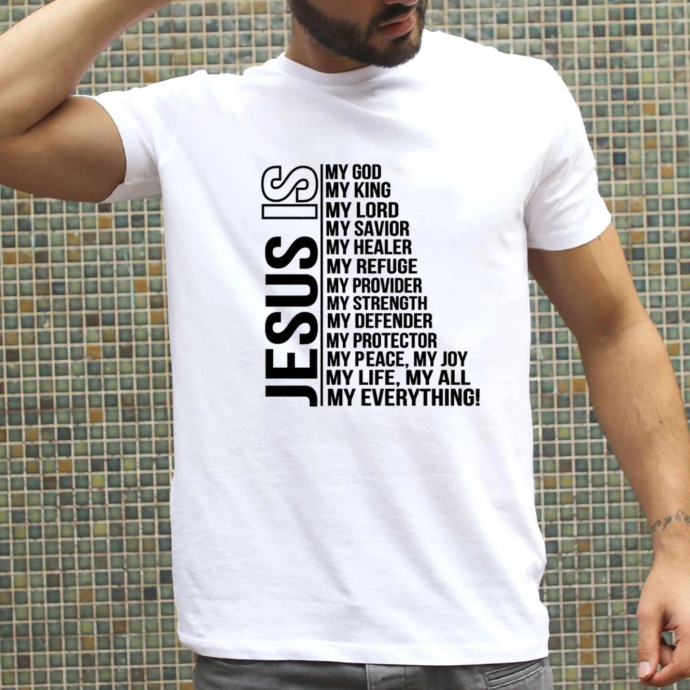 T-shirt homme imprimé en 3D avec croix de Jésus-Christ, style classique, manches courtes, coupe ample et décontractée, tendance streetwear.