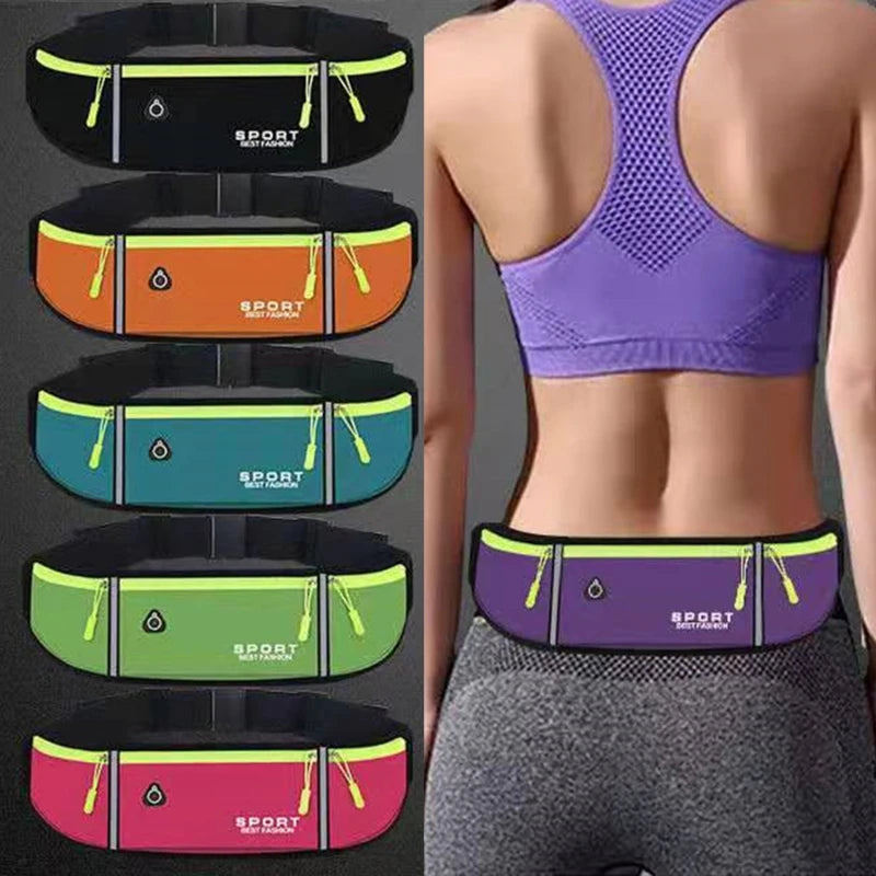 Sac banane de course, de marathon, de jogging, pour hommes et femmes, pour l'équitation en plein air, le fitness, avec bouteille d'eau, étanche, pour téléphone, ceinture de sport