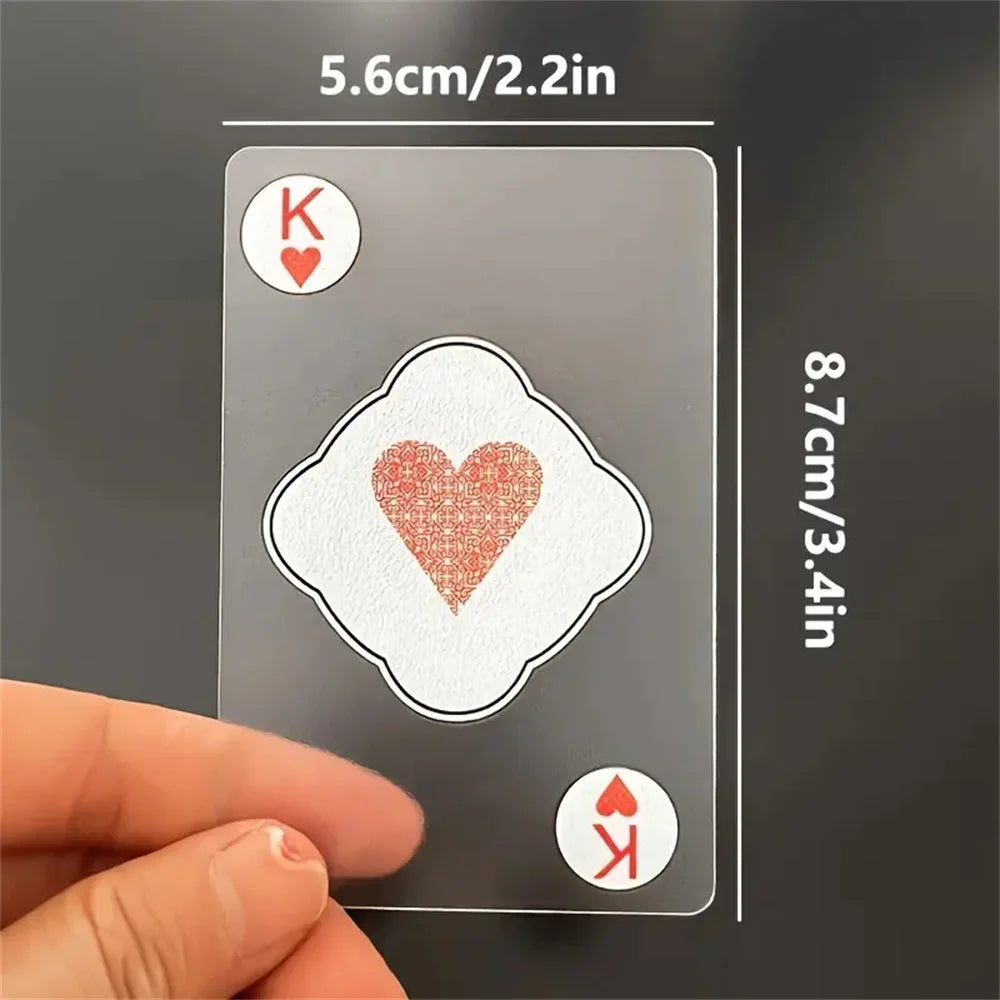 Jeu de cartes à jouer en PVC transparent et étanche pour poker et jeux de cartes avec boîte durable, idéal pour le blackjack et l'euchr