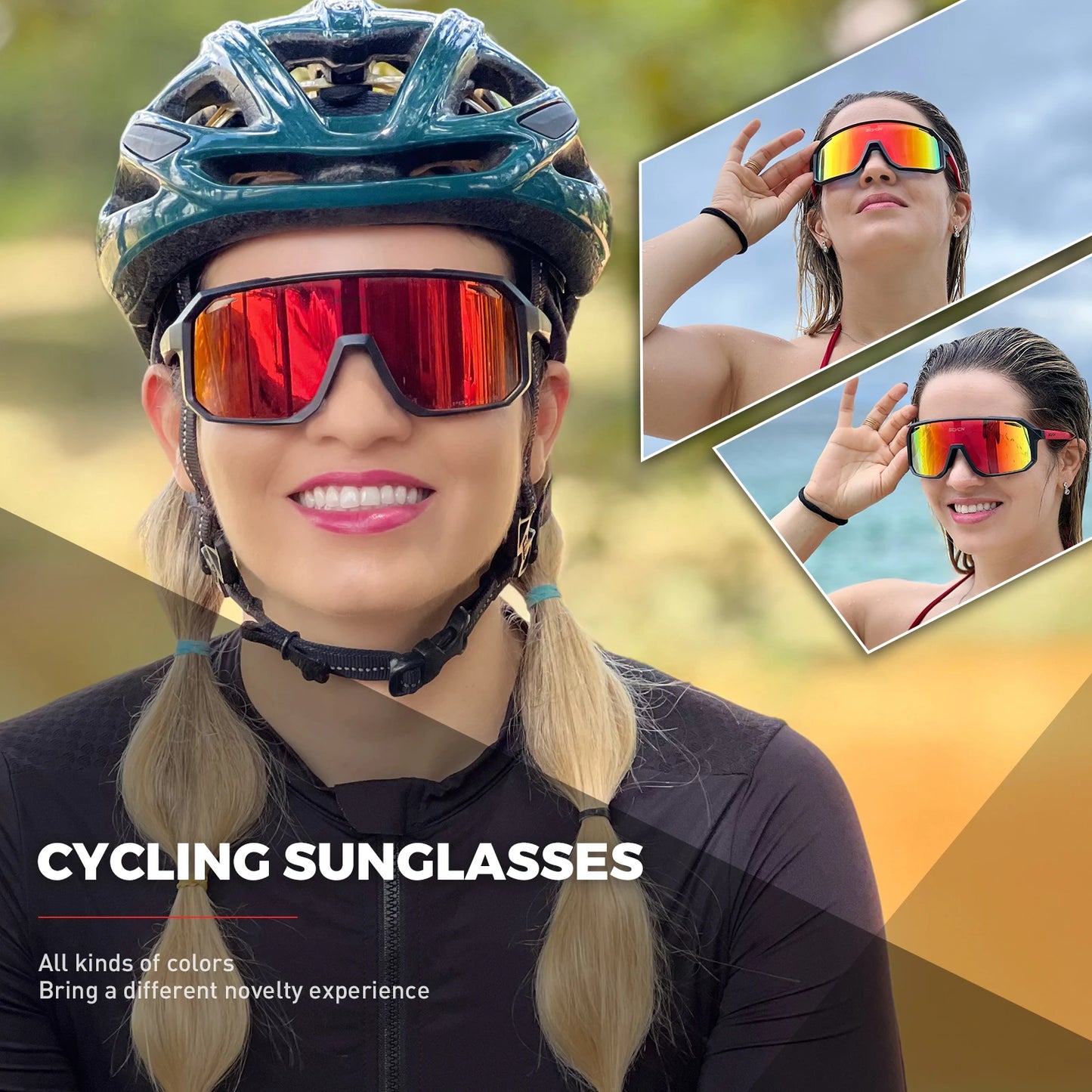 SCVCN Lunettes de soleil de cyclisme pour VTT, pour l'extérieur, UV400, pour femmes, sport, course à pied, hommes, vélo de route