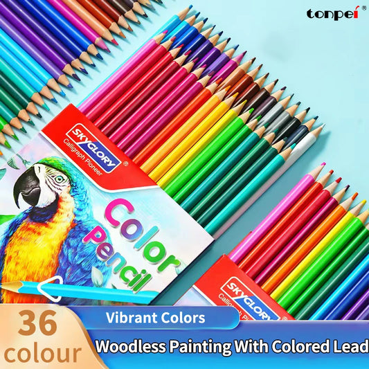 Crayon de couleur sans bois 36 couleurs, croquis, peinture, crayon, artiste, étudiants, ensemble de peinture, fournitures scolaires, peinture à la main, coloriage