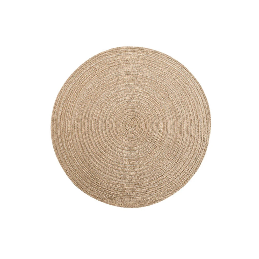 Lot de 6 sets de table ronds en ramie tissée, antidérapants, pour table à manger, pour la cuisine, les boissons et les bols