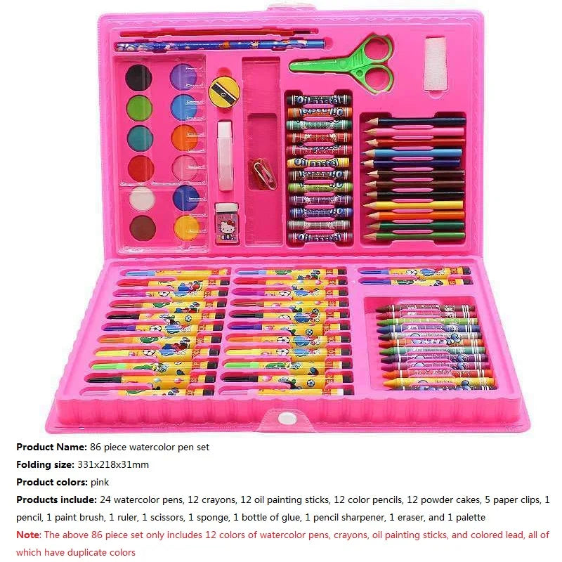 Ensemble complet de pinceaux pour enfants, 42/68/86/150/168/208 pièces, crayons aquarelle avec planche à dessin, fournitures artistiques pour enfants, cadeaux