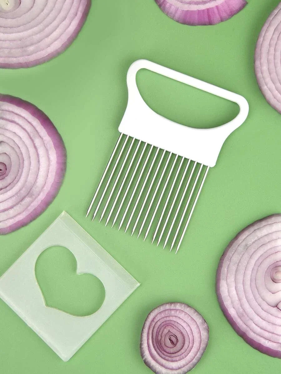 Tranchez les oignons sans effort avec ce coupe-oignon coloré en acier inoxydable pour pommes de terre et oignons