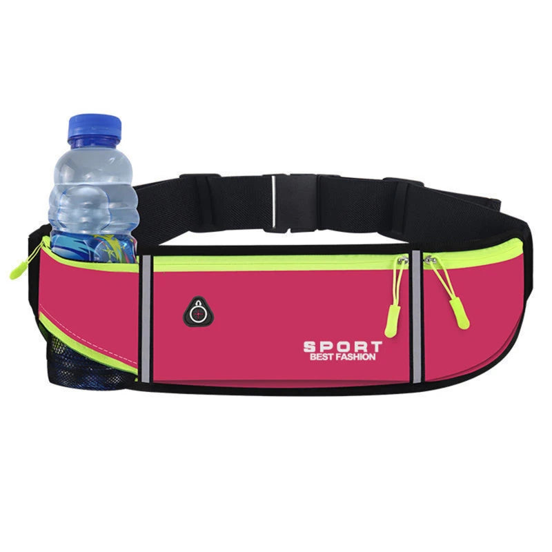 Sac banane de course, de marathon, de jogging, pour hommes et femmes, pour l'équitation en plein air, le fitness, avec bouteille d'eau, étanche, pour téléphone, ceinture de sport