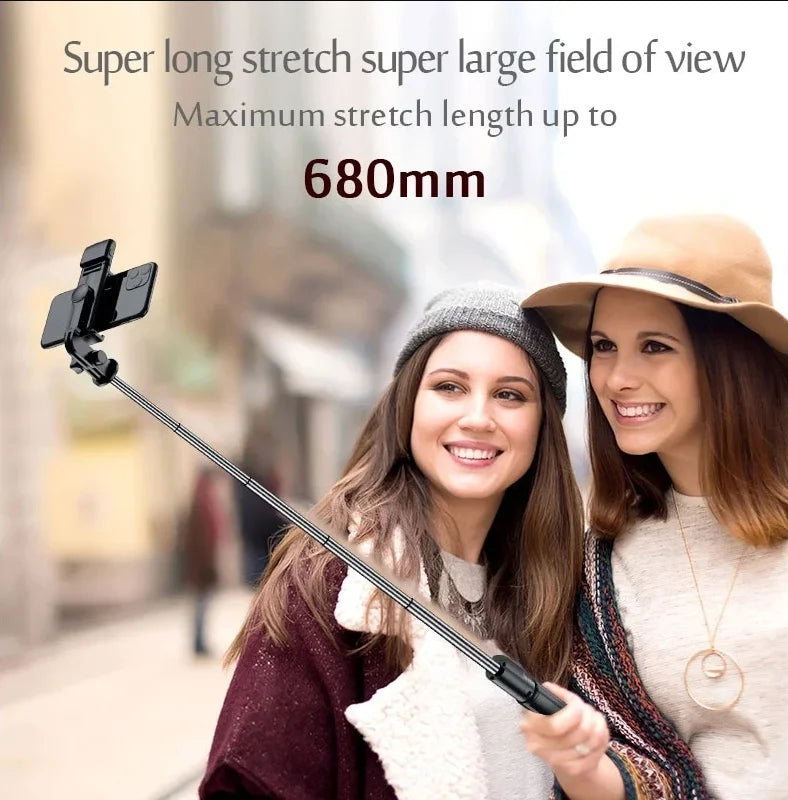 Perche Selfie Trépied Bluetooth avec Lumière LED & Télécommande Sans Fil pour iPhone et Android