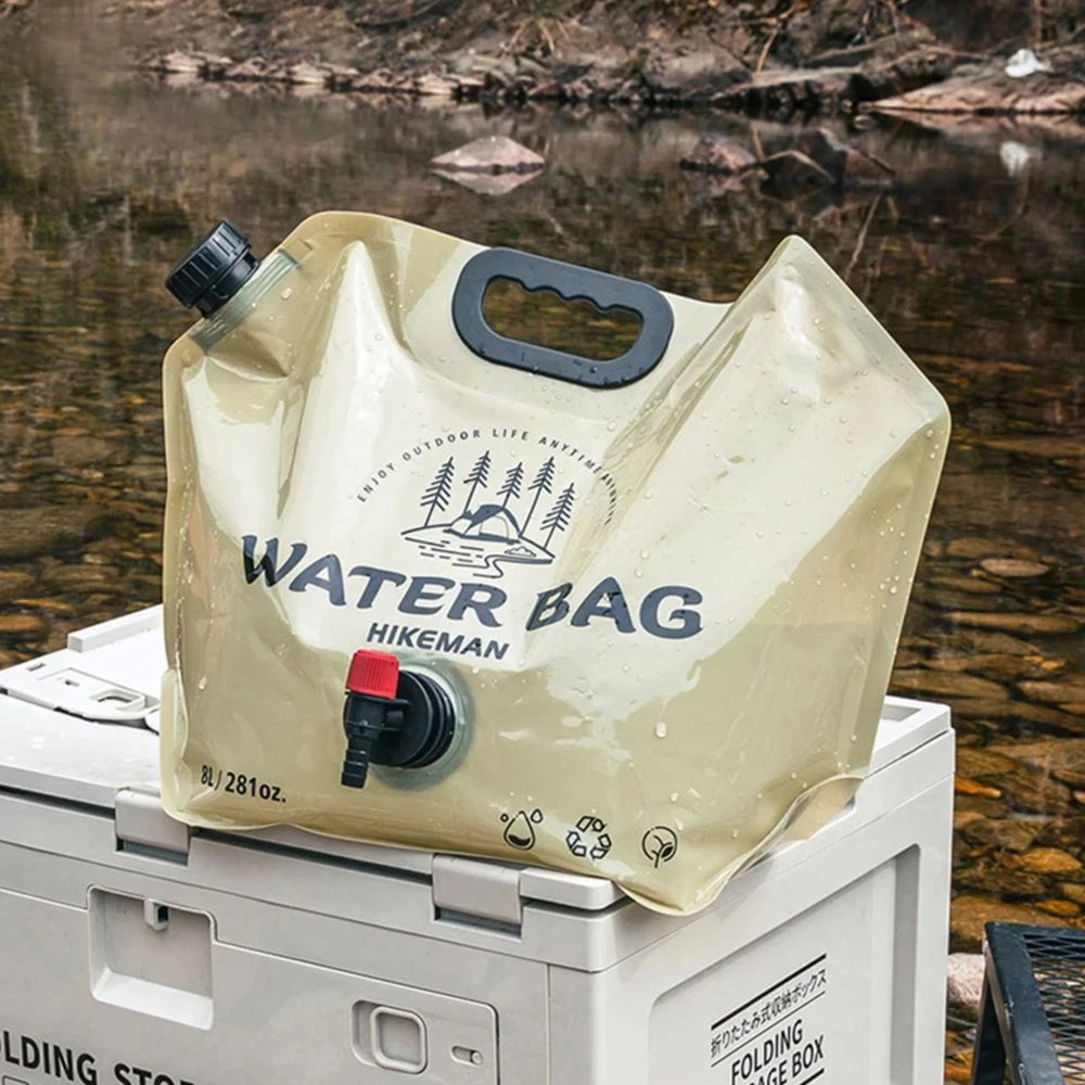 Sac à eau d'extérieur grande capacité 8 L, portable et pliable, pour le stockage de l'eau, pour camping-car, nourriture