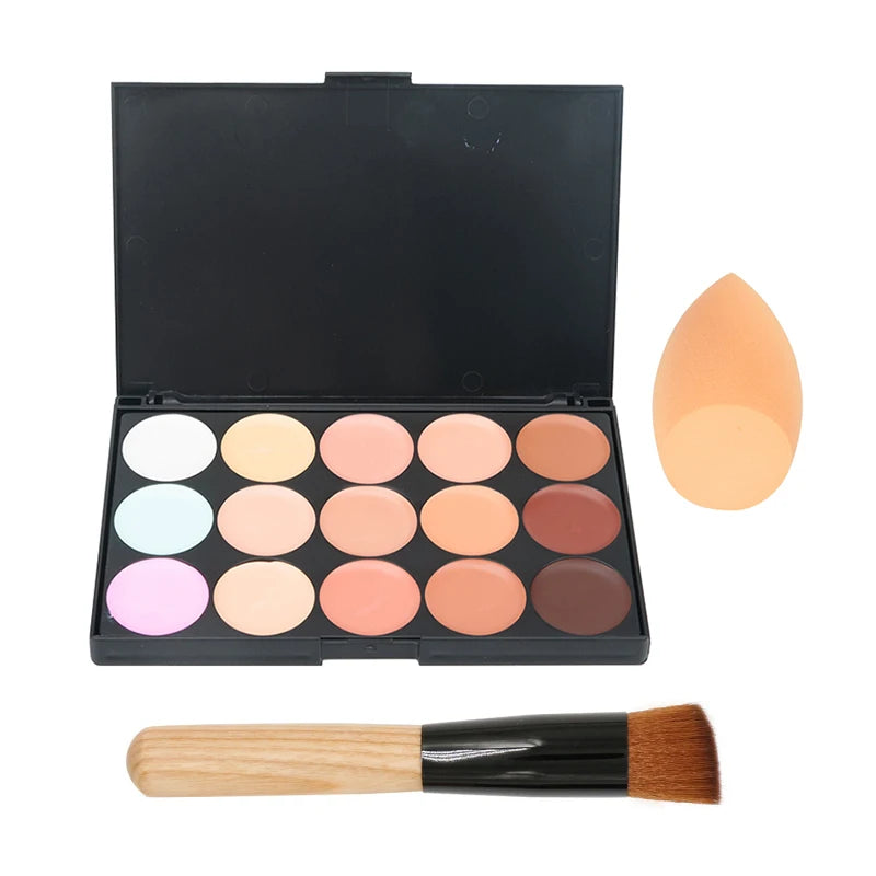 Palette de 15 couleurs de correcteur de teint, crème camouflage, contouring, maquillage professionnel, fond de teint, correcteur