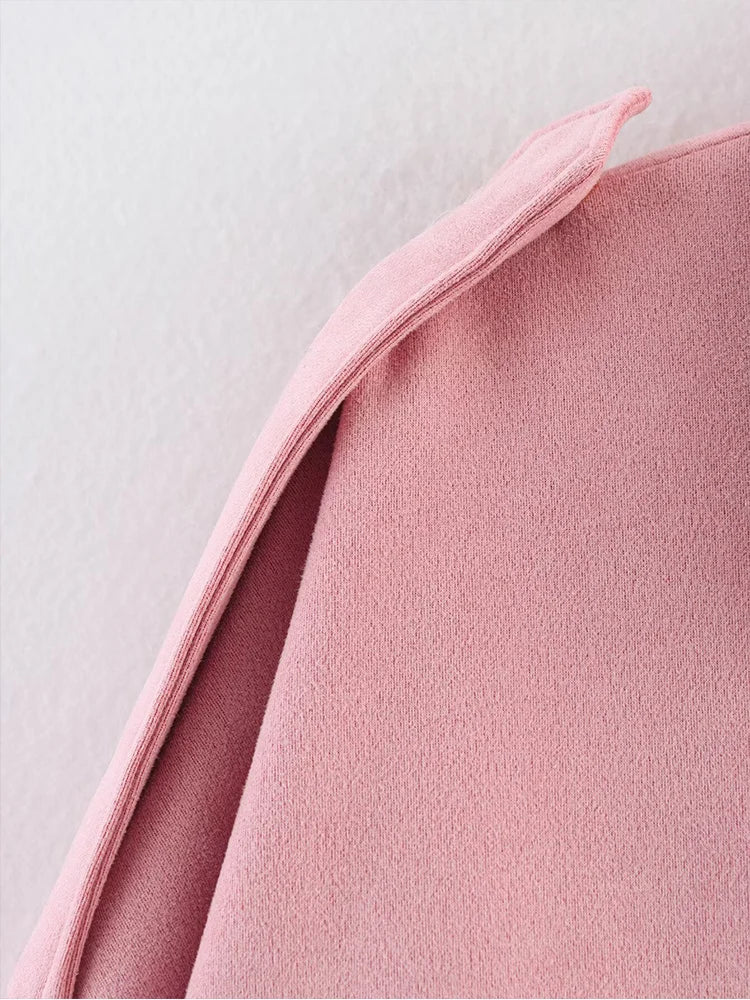 TFMLN Femmes Daim Bomber Veste Printemps Nouvelle Mode Manches Longues Fermeture Éclair Oversize Solide Bomber Manteau Chic Dame 2025 Streetwear