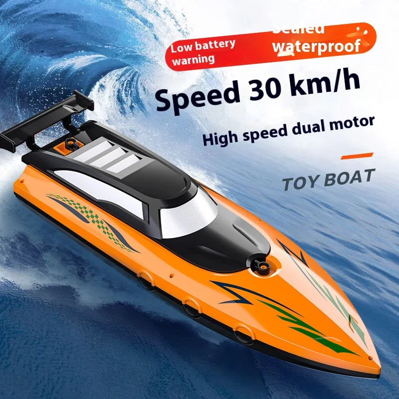 Bateau télécommandé transfrontalier, jouet électrique, chargement, bateau télécommandé 2,4 G, double spirale, pulpe, eau à grande vitesse, télécommande