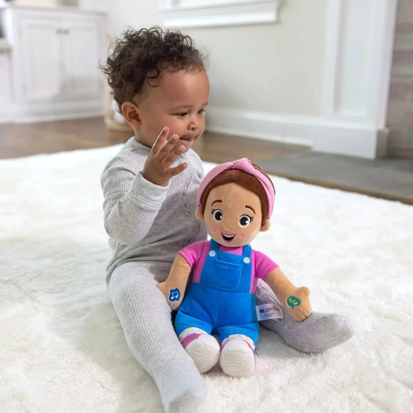 Poupée parlante et chantante Mme Rachel de 30 cm de haut, jouet interactif pour tout-petits, jouets pour filles et garçons de 6 mois à 3 ans et plus, poupée en peluche, jouets pour enfants