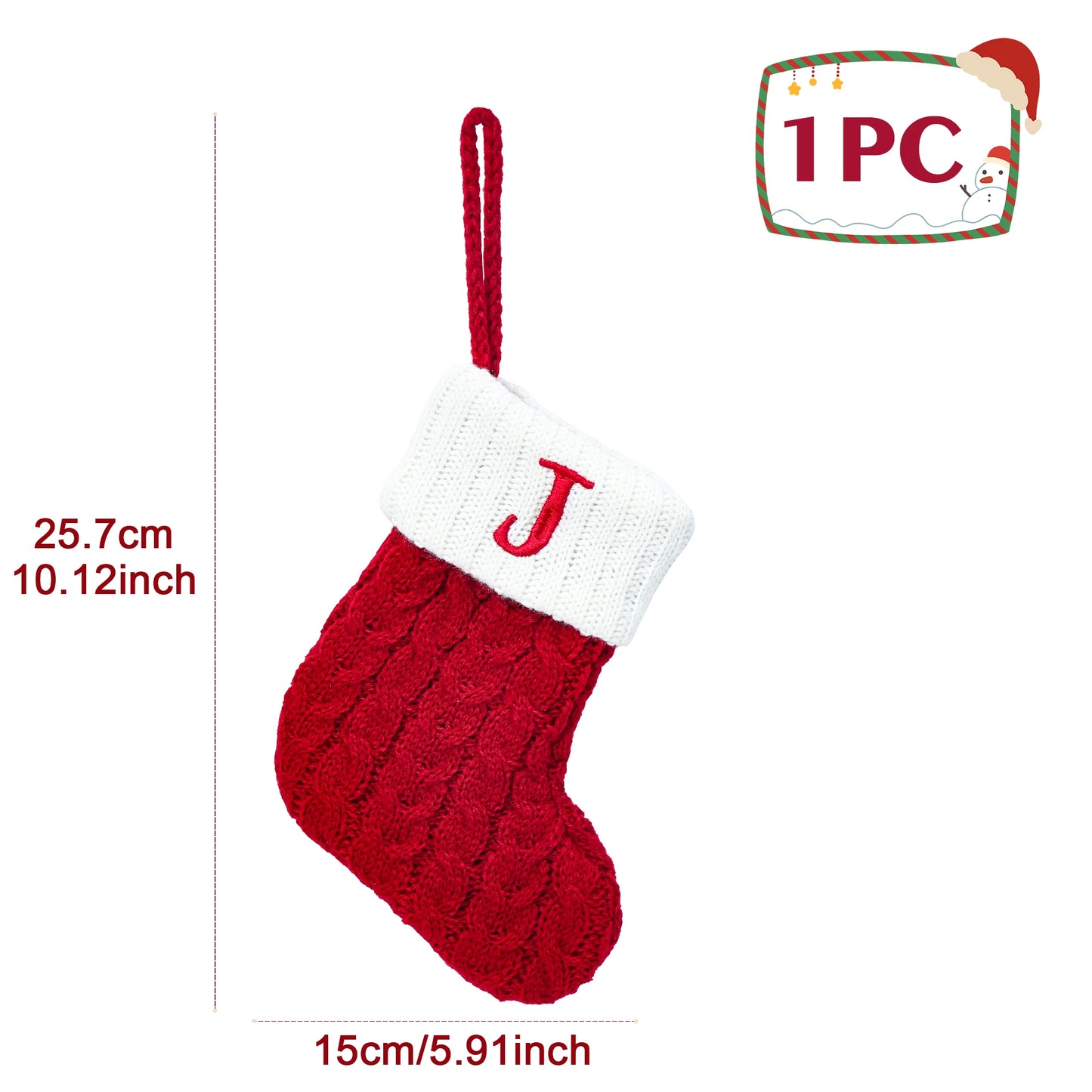 Chaussettes de Noël tricotées avec flocons de neige et lettres, décoration de Noël 2025 pour la maison, ornement pour sapin de Noël, cadeau pour Noël 2026