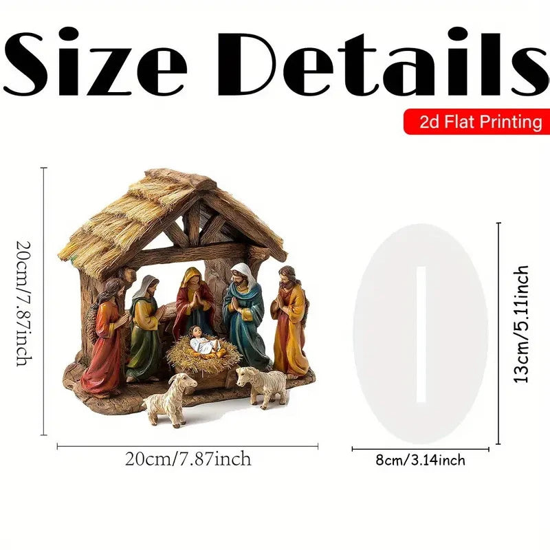 Statue de famille en acrylique représentant l'arbre de vie de Jésus, décoration de bureau, ornements pour la maison, 2025